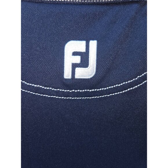 Footjoy FJ Kids Navy Blue White Stitching Polo Large - Picture 7 of 8